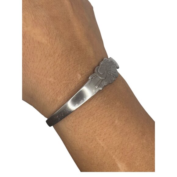 Royal Doulton Bunnykins Tally Ho Vntg Infant Spoon Stainless Steel Cuff Bracelet - Picture 5 of 13